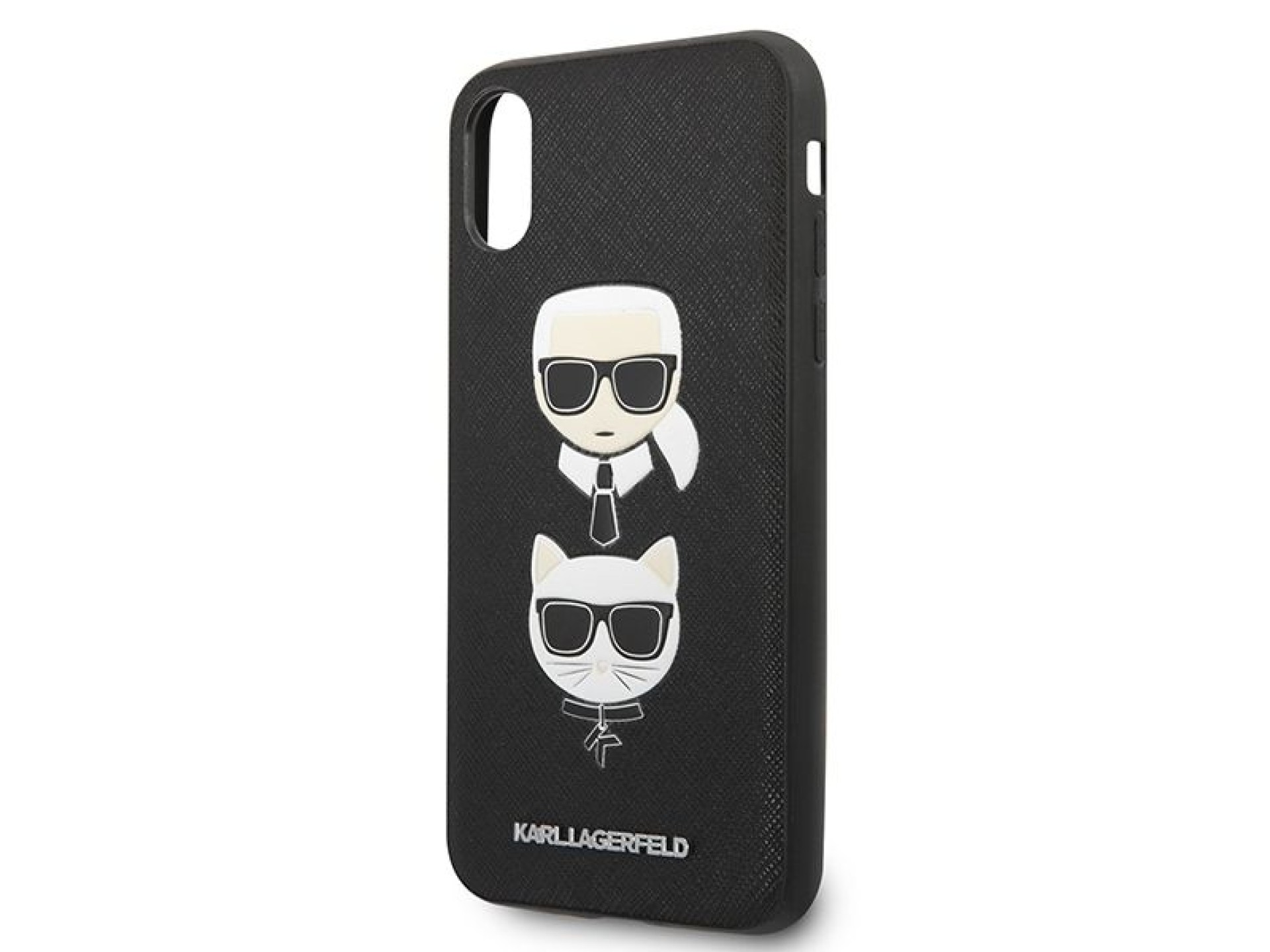Funda Karl Lagerfeld Saffiano Karl&Choupette Head para iPhone XS Max - negra