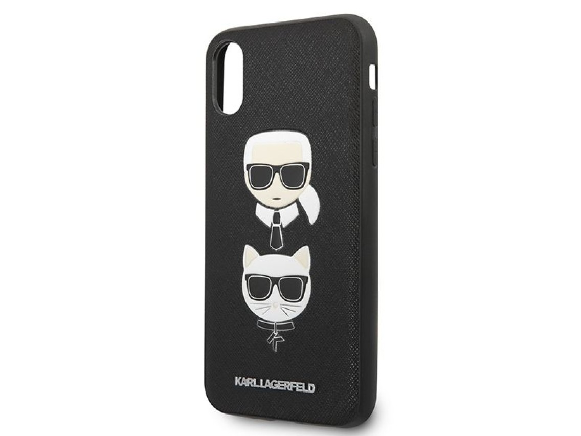Funda Karl Lagerfeld Saffiano Karl&Choupette Head para iPhone XS Max - negra