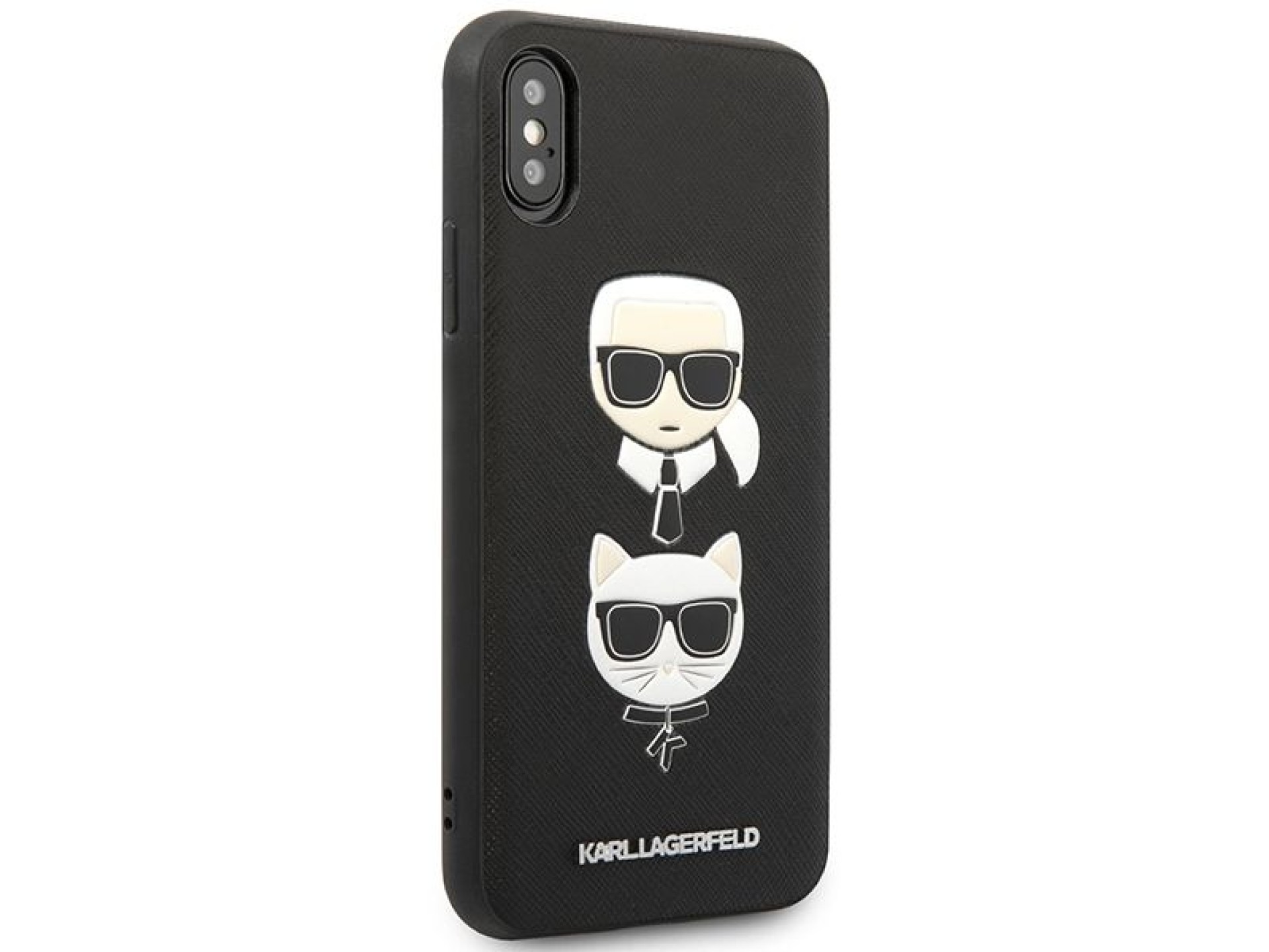 Funda Karl Lagerfeld Saffiano Karl&Choupette Head para iPhone XS Max - negra