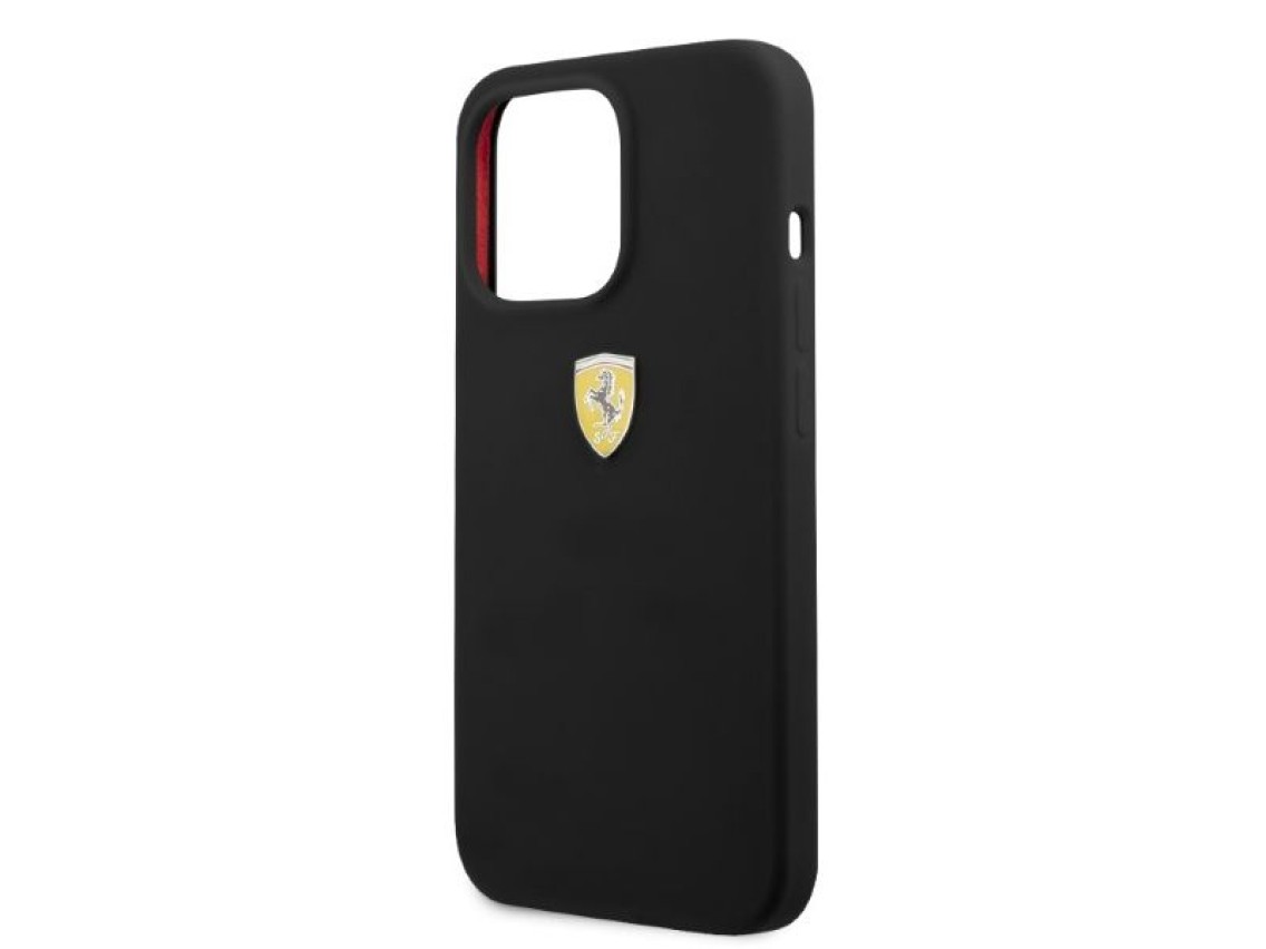 Funda rígida Ferrari FESSIHMP13LBK para iPhone 13 Pro / 13 de 6,1" en color negro/negro y con conect