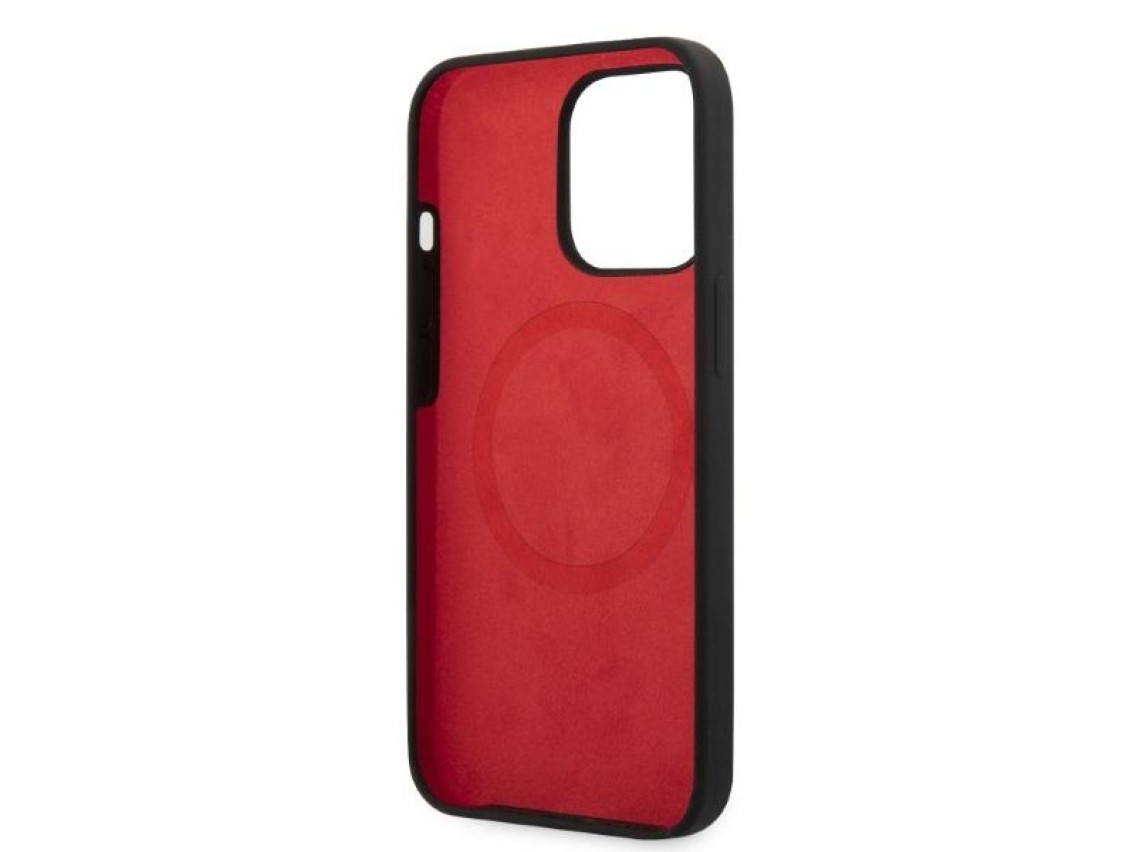 Funda rígida Ferrari FESSIHMP13LBK para iPhone 13 Pro / 13 de 6,1" en color negro/negro y con conect