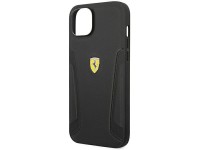 Ferrari FEHCP14MRBUK iPhone 14 Plus 6.7" capa rígida preta/preta com laterais em couro estampado Ferrari FEHCP14MRBUK iPhone 14 Plus 6.7" capa rígida preta/preta com laterais em couro estampado