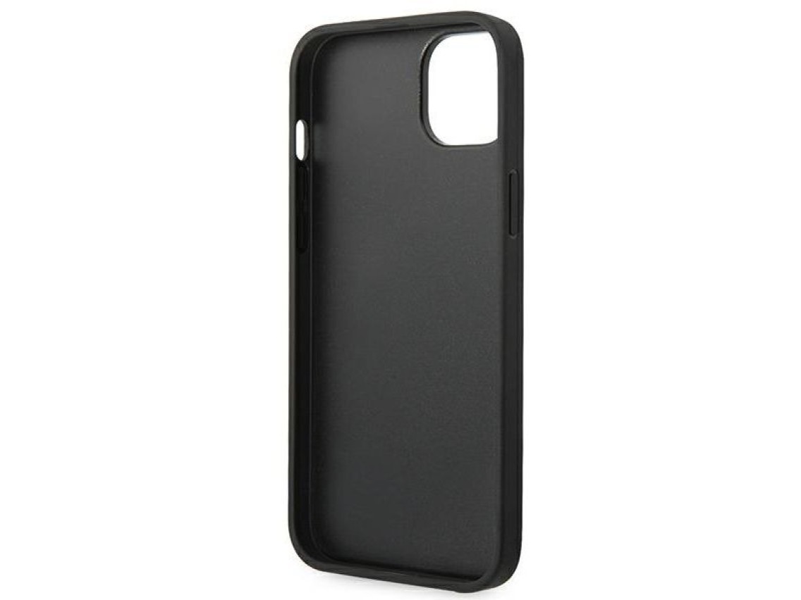 Ferrari FEHCP14MRBUK iPhone 14 Plus 6.7" capa rígida preta/preta com laterais em couro estampado