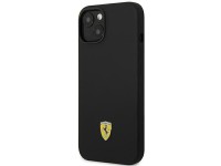 Funda rígida Ferrari FEHCP14SSIBBK para iPhone 14 de 6,1" en color negro/negro, con logo metálico y Funda rígida Ferrari FEHCP14SSIBBK para iPhone 14 de 6,1" en color negro/negro, con logo metálico y