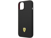 Funda rígida Ferrari FEHCP14SSIBBK para iPhone 14 de 6,1" en color negro/negro, con logo metálico y Funda rígida Ferrari FEHCP14SSIBBK para iPhone 14 de 6,1" en color negro/negro, con logo metálico y