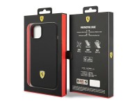 Funda rígida Ferrari FEHCP14SSIBBK para iPhone 14 de 6,1" en color negro/negro, con logo metálico y Funda rígida Ferrari FEHCP14SSIBBK para iPhone 14 de 6,1" en color negro/negro, con logo metálico y
