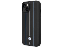 Funda BMW BMHCP14S22RVSK para iPhone 14 de 6,1" negra/negra, r�gida, de cuero con estampado de l�nea