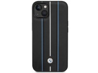 Funda BMW BMHCP14S22RVSK para iPhone 14 de 6,1" negra/negra, r�gida, de cuero con estampado de l�nea