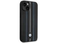 Funda BMW BMHCP14S22RVSK para iPhone 14 de 6,1" negra/negra, r�gida, de cuero con estampado de l�nea