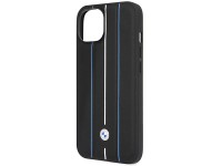 Funda BMW BMHCP14S22RVSK para iPhone 14 de 6,1" negra/negra, r�gida, de cuero con estampado de l�nea