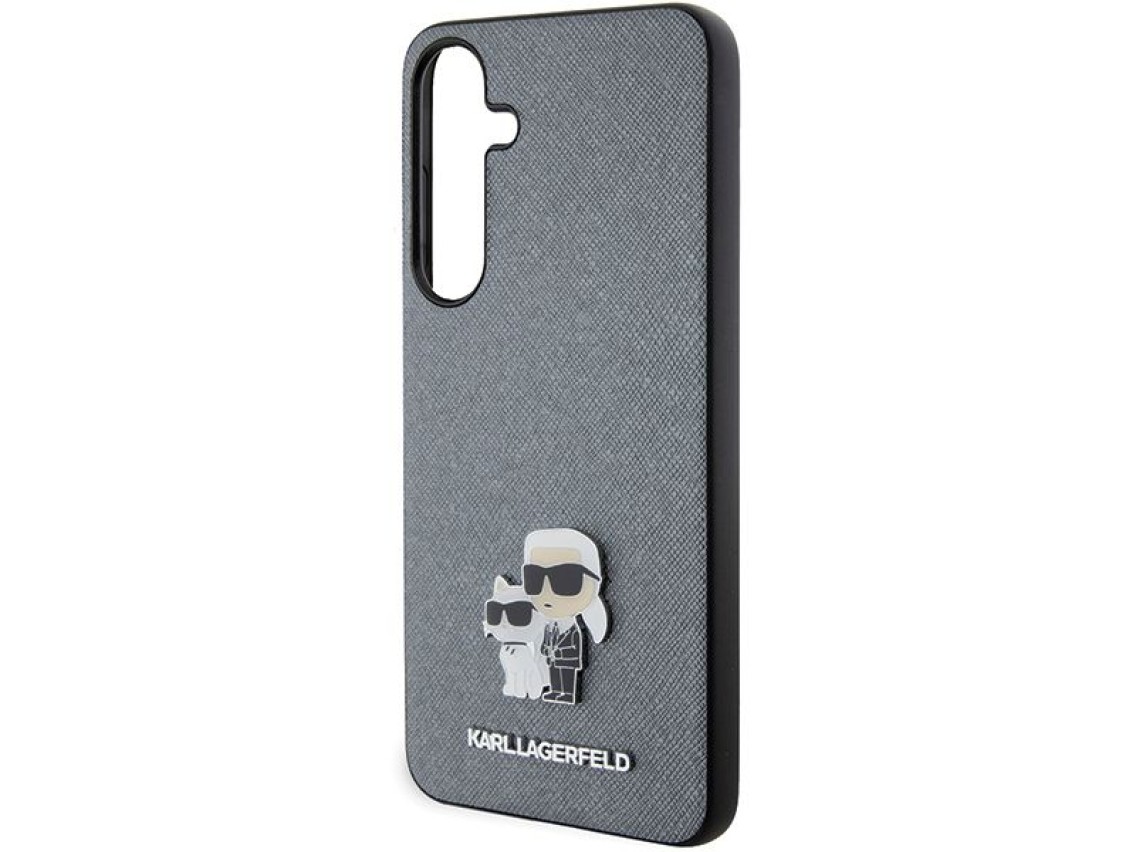 Karl Lagerfeld KLHCS24MPSAKCMPG S24+ S926 hardcase gray/gray Saffiano Karl & Choupette Metal Pin