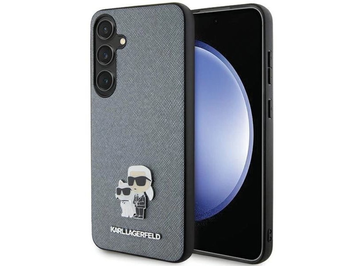 Karl Lagerfeld KLHCS24MPSAKCMPG S24+ S926 hardcase gray/gray Saffiano Karl & Choupette Metal Pin
