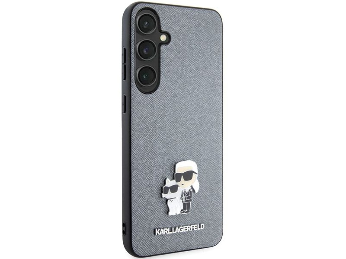 Karl Lagerfeld KLHCS24MPSAKCMPG S24+ S926 hardcase gray/gray Saffiano Karl & Choupette Metal Pin