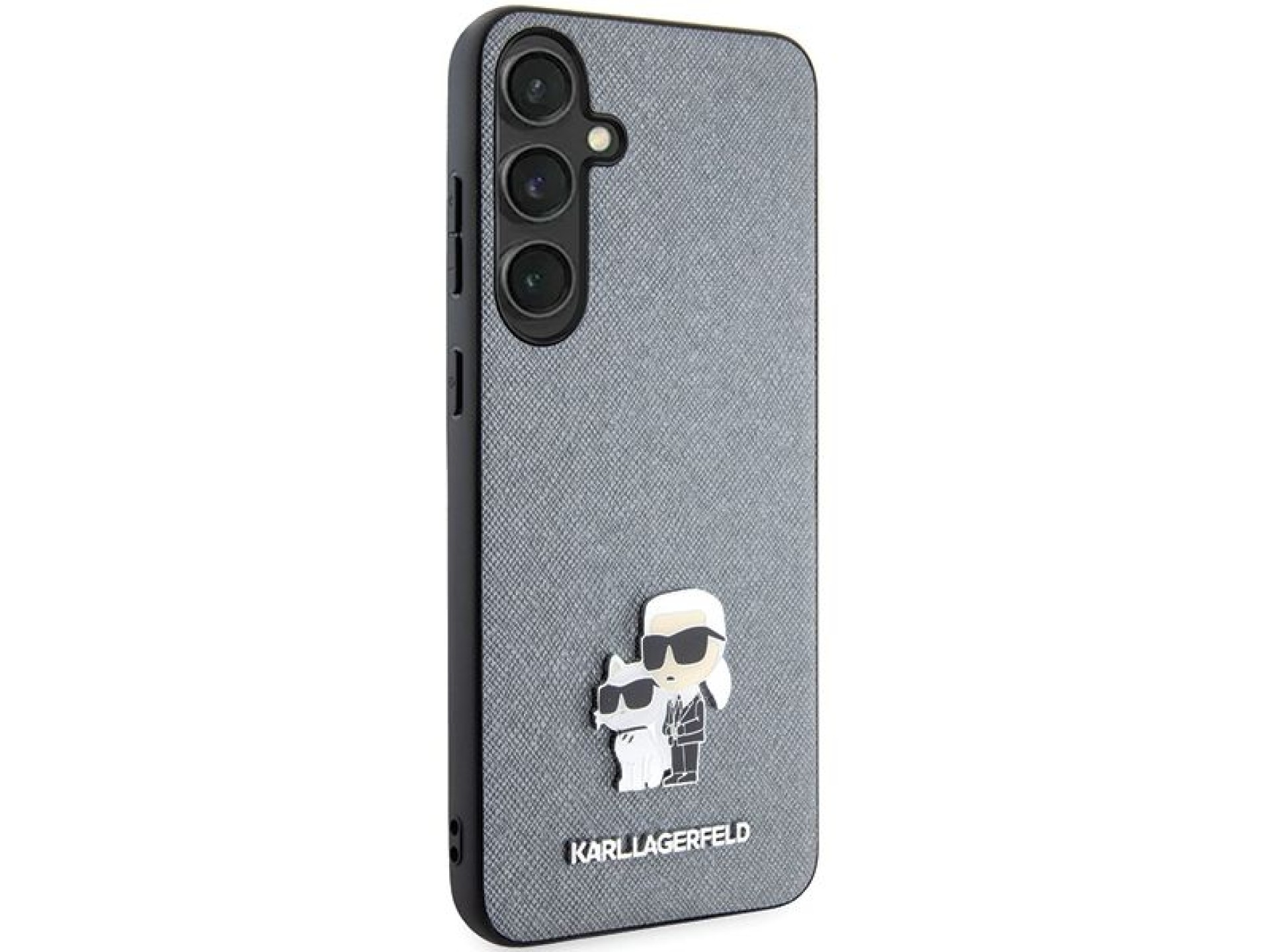 Karl Lagerfeld KLHCS24MPSAKCMPG S24+ S926 hardcase gray/gray Saffiano Karl & Choupette Metal Pin