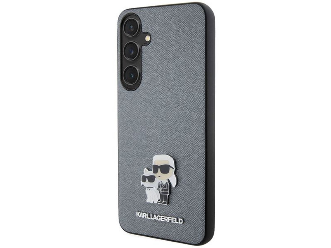 Karl Lagerfeld KLHCS24MPSAKCMPG S24+ S926 hardcase gray/gray Saffiano Karl & Choupette Metal Pin