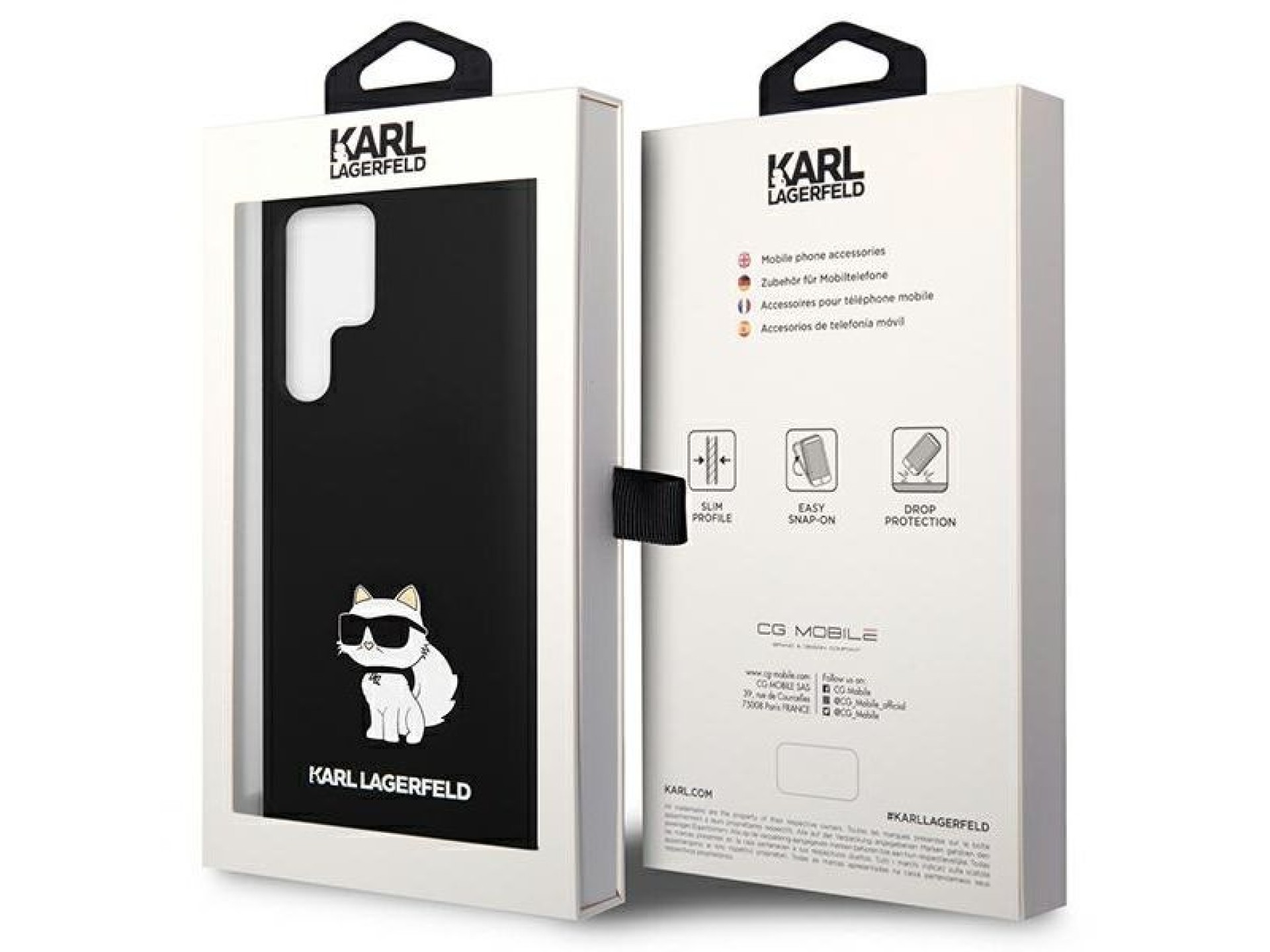 Capa de silicone Karl Lagerfeld Choupette para Samsung Galaxy S24 Ultra - preta