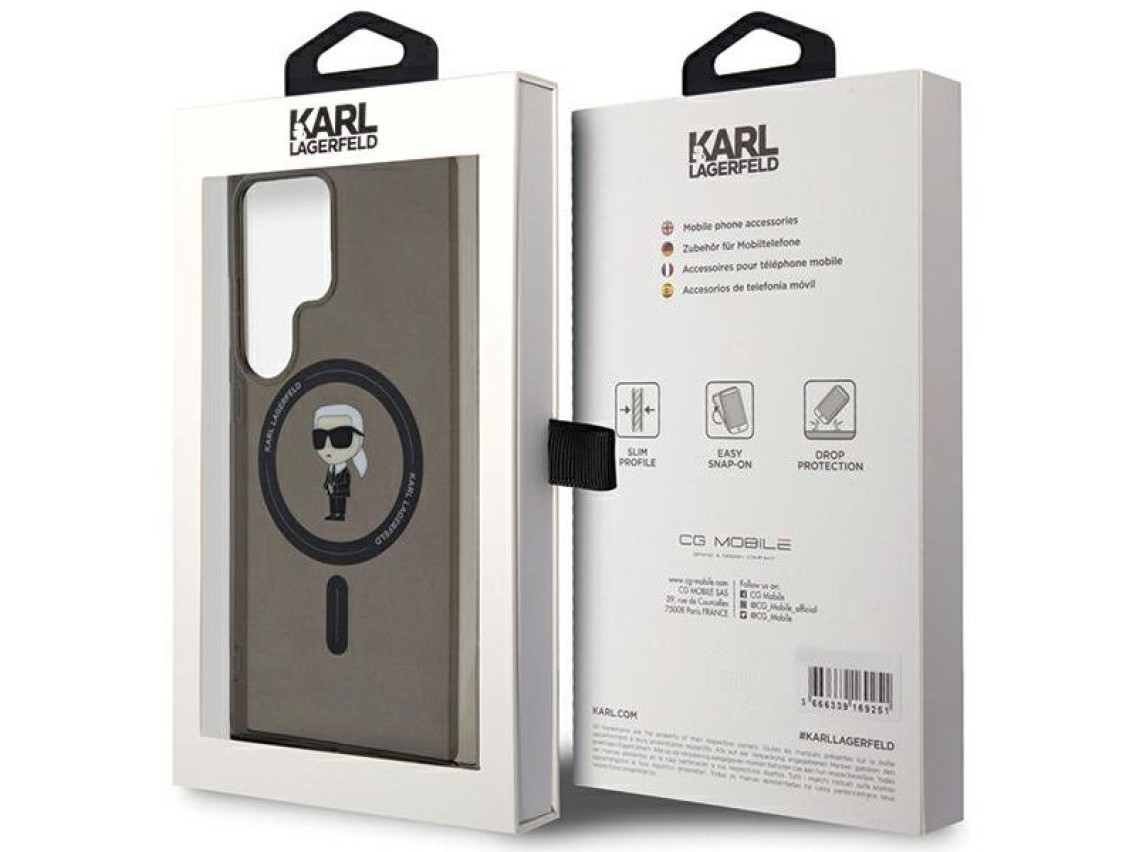 Karl Lagerfeld IML Ikonik MagSafe Case for Samsung Galaxy S24 Ultra - Black