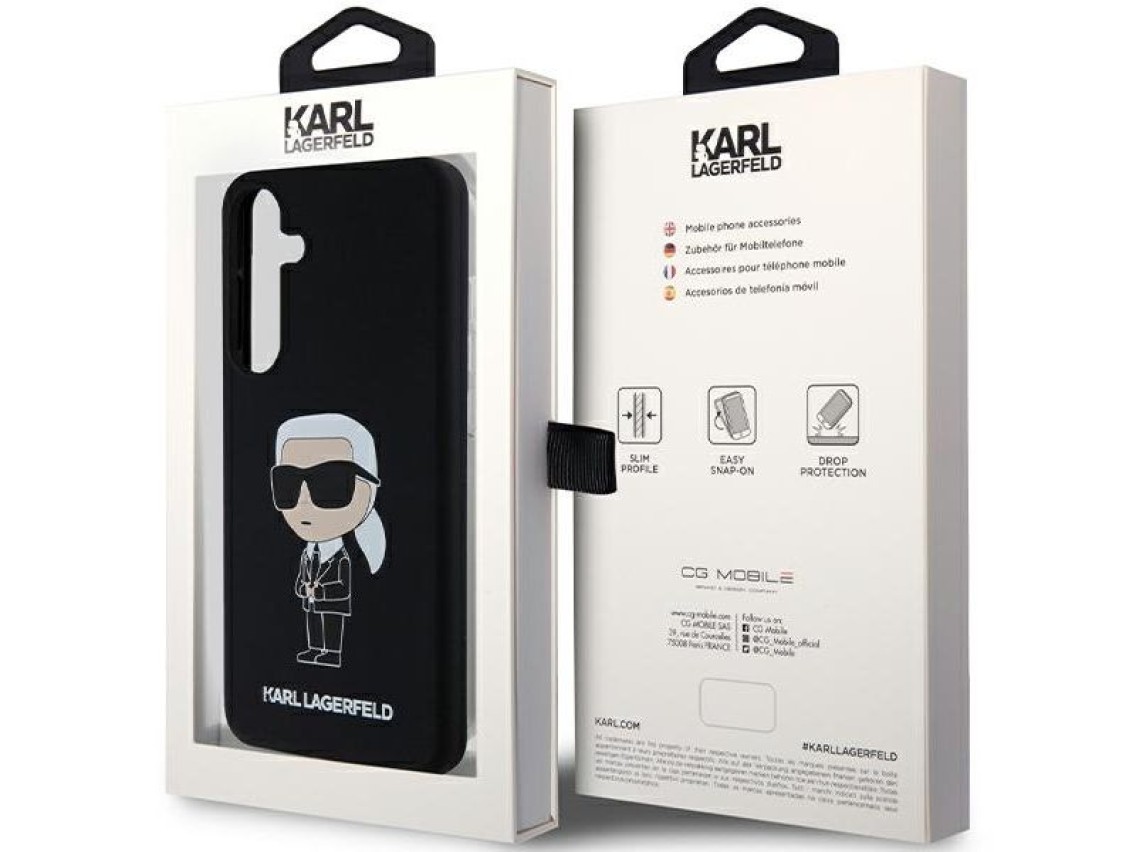Capa de silicone Karl Lagerfeld Ikonik para Samsung Galaxy S24+ - preta