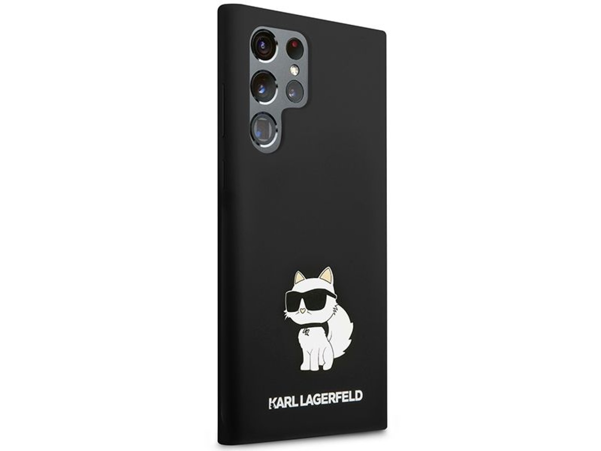 Capa de silicone Karl Lagerfeld Choupette para Samsung Galaxy S24 Ultra - preta