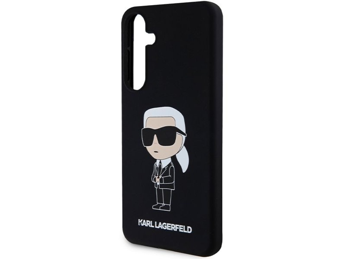 Capa de silicone Karl Lagerfeld Ikonik para Samsung Galaxy S24+ - preta