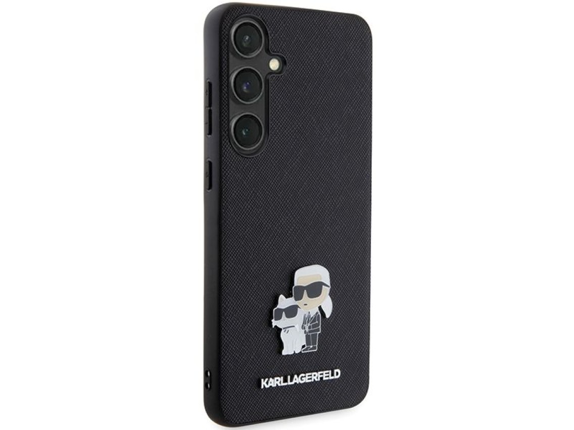 Karl Lagerfeld KLHCS24MPSAKCMPK S24+ S926 estojo rígido preto/preto Saffiano Pin metálico Karl & Cho