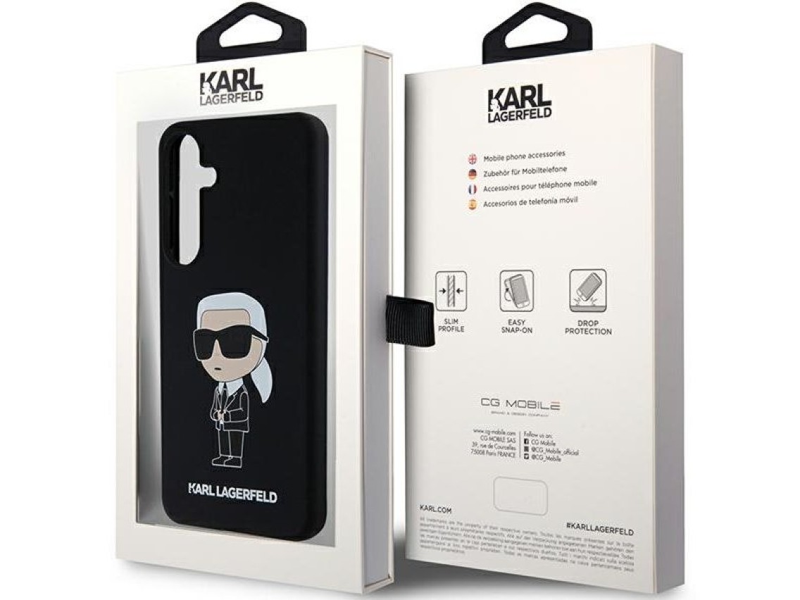 Capa de silicone Karl Lagerfeld Ikonik para Samsung Galaxy S24 - preta