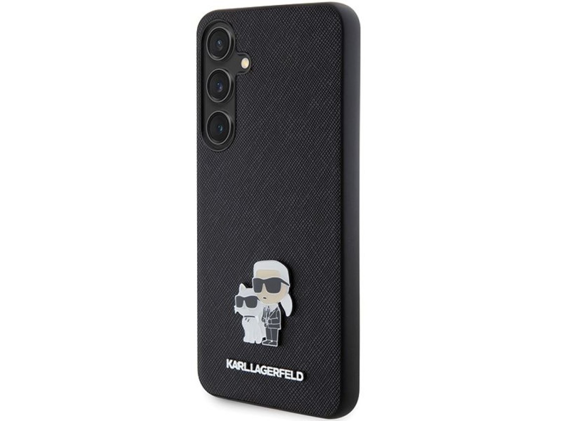Karl Lagerfeld KLHCS24MPSAKCMPK S24+ S926 estojo rígido preto/preto Saffiano Pin metálico Karl & Cho