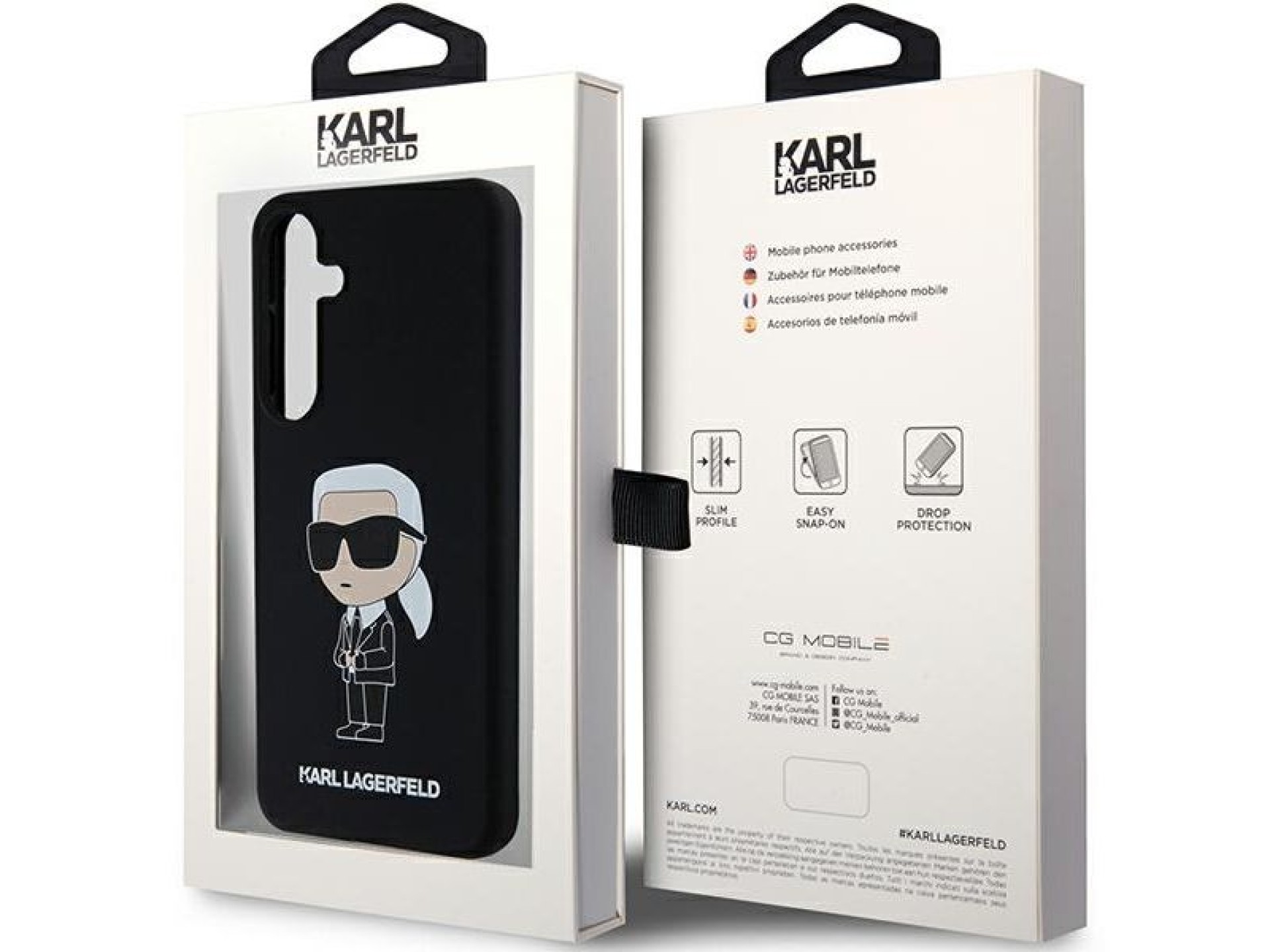 Capa de silicone Karl Lagerfeld Ikonik para Samsung Galaxy S24 - preta