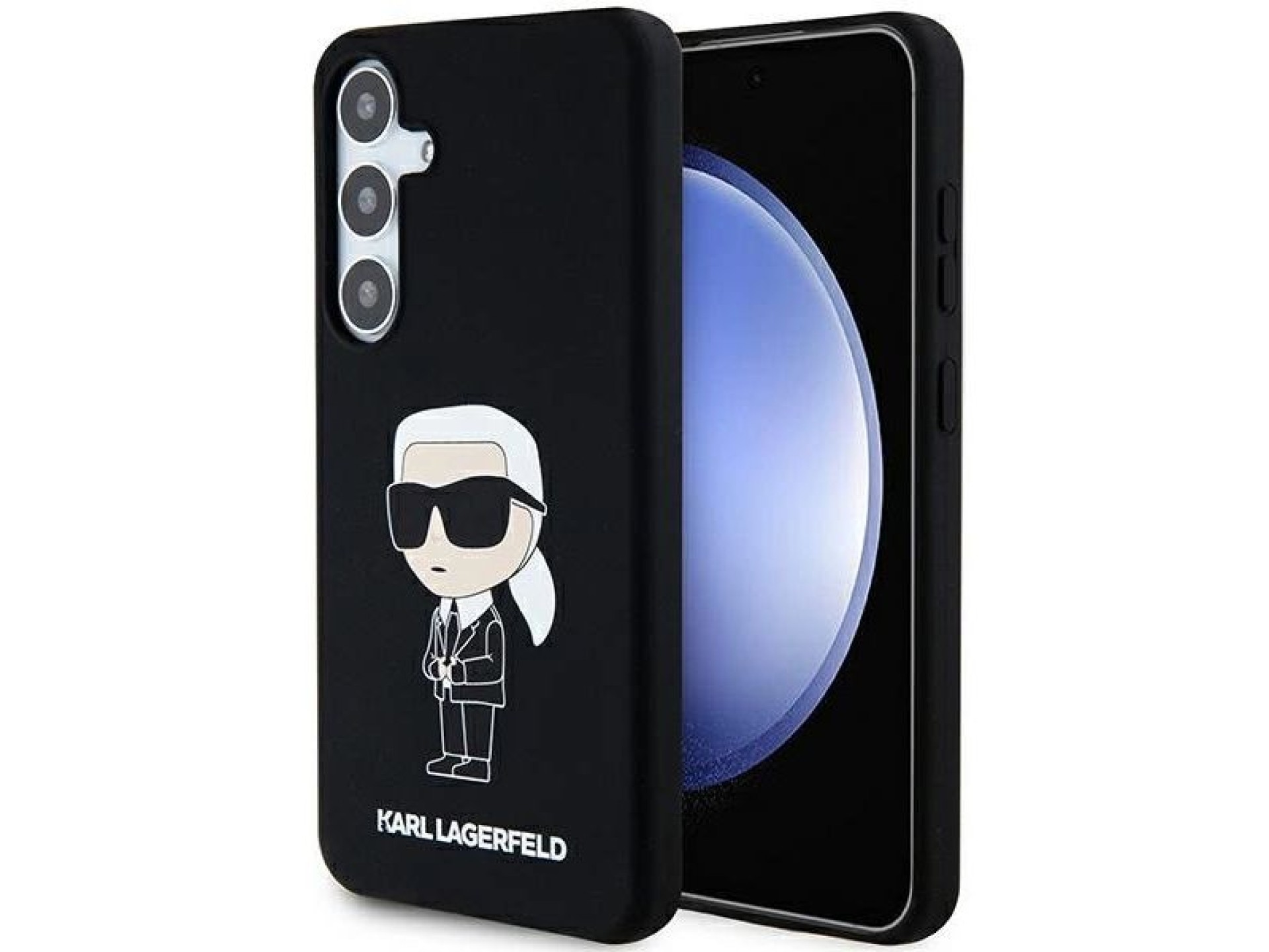 Capa de silicone Karl Lagerfeld Ikonik para Samsung Galaxy S24+ - preta