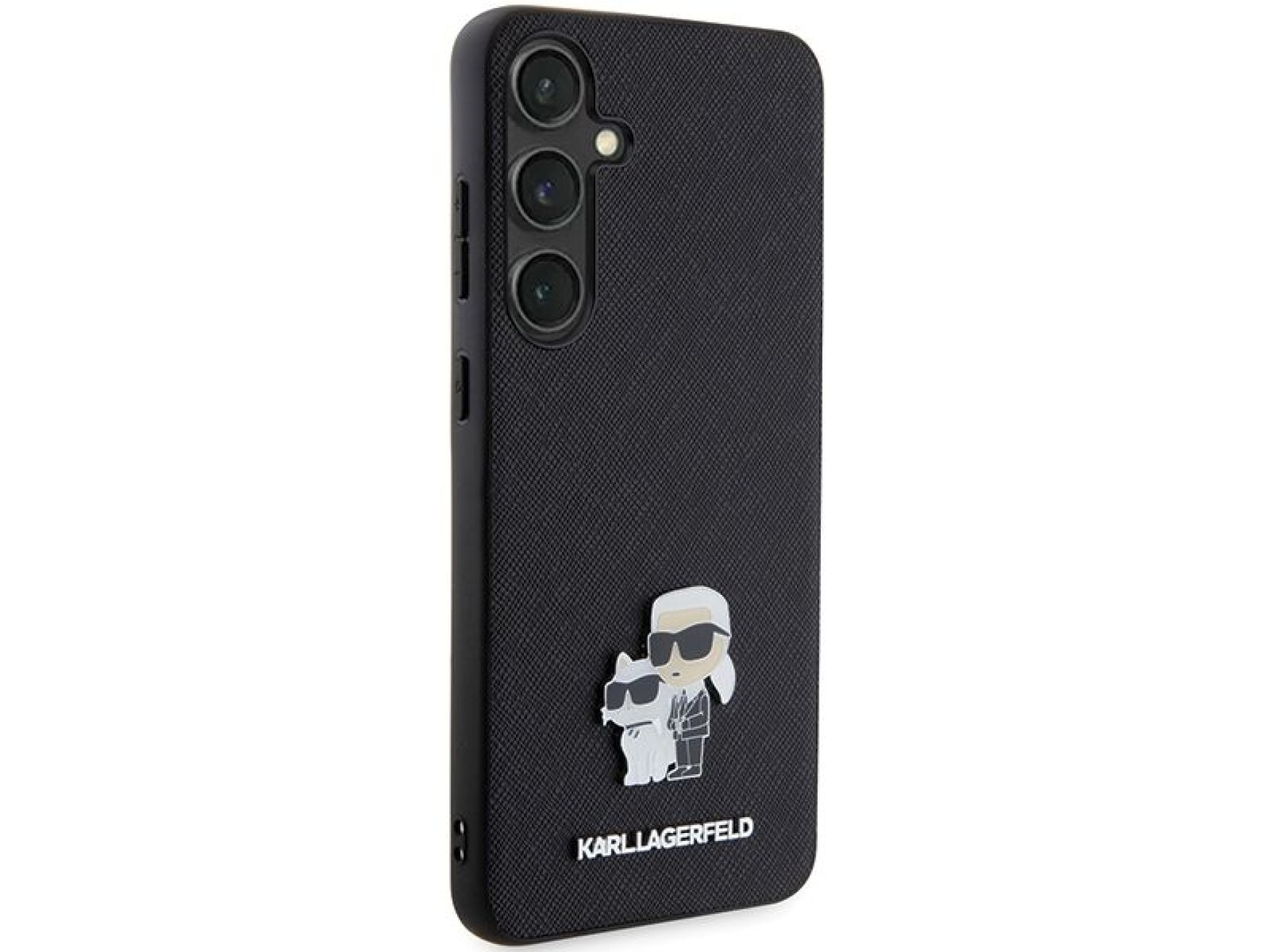 Karl Lagerfeld KLHCS24SPSAKCMPK S24 S921 hardcase black/black Saffiano Karl & Choupette Metal Pin