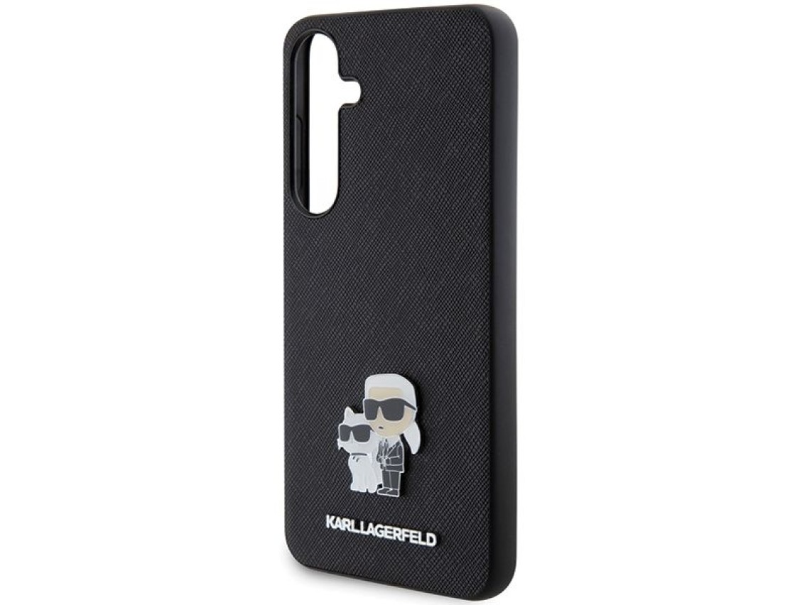 Karl Lagerfeld KLHCS24SPSAKCMPK S24 S921 hardcase black/black Saffiano Karl & Choupette Metal Pin