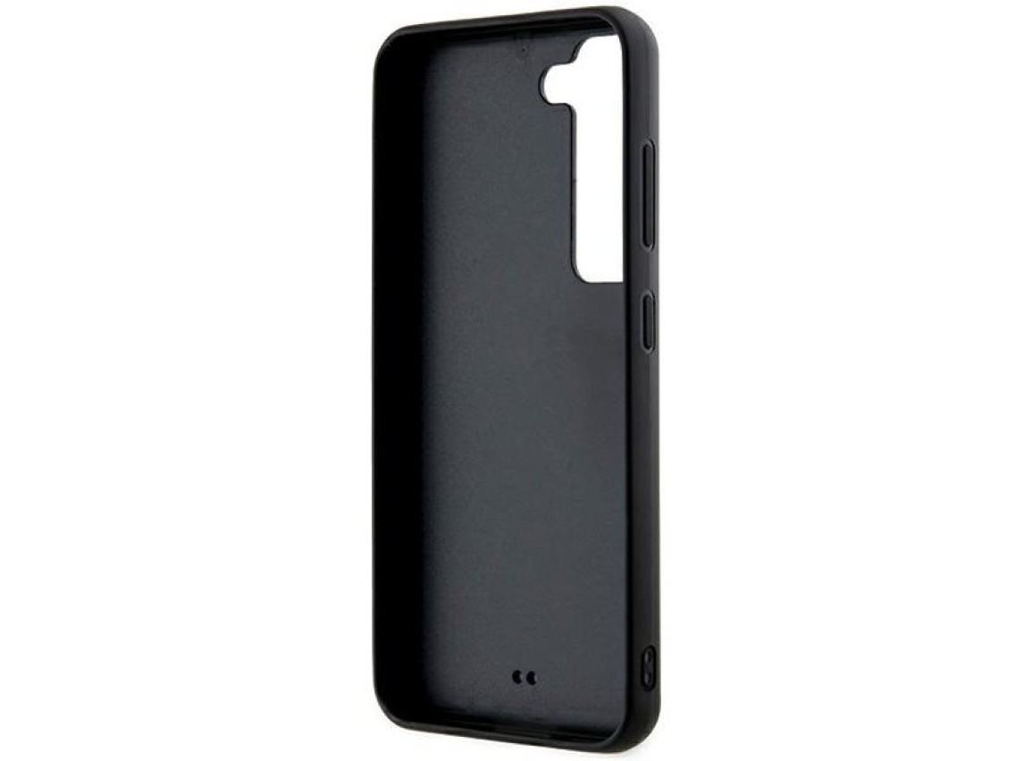 Capa com o logotipo Karl Lagerfeld em 3D com glitter para Samsung Galaxy S23 - preta