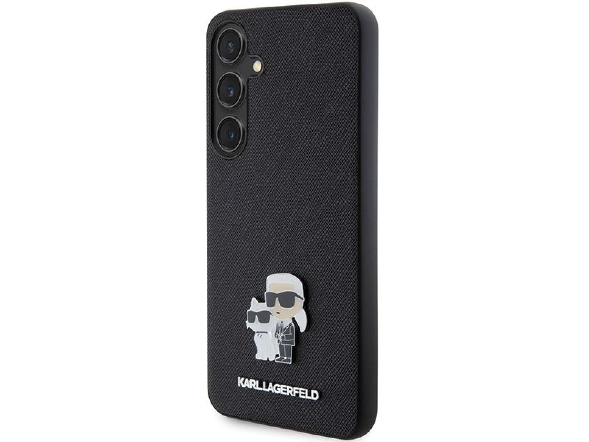 Karl Lagerfeld KLHCS24SPSAKCMPK S24 S921 hardcase black/black Saffiano Karl & Choupette Metal Pin