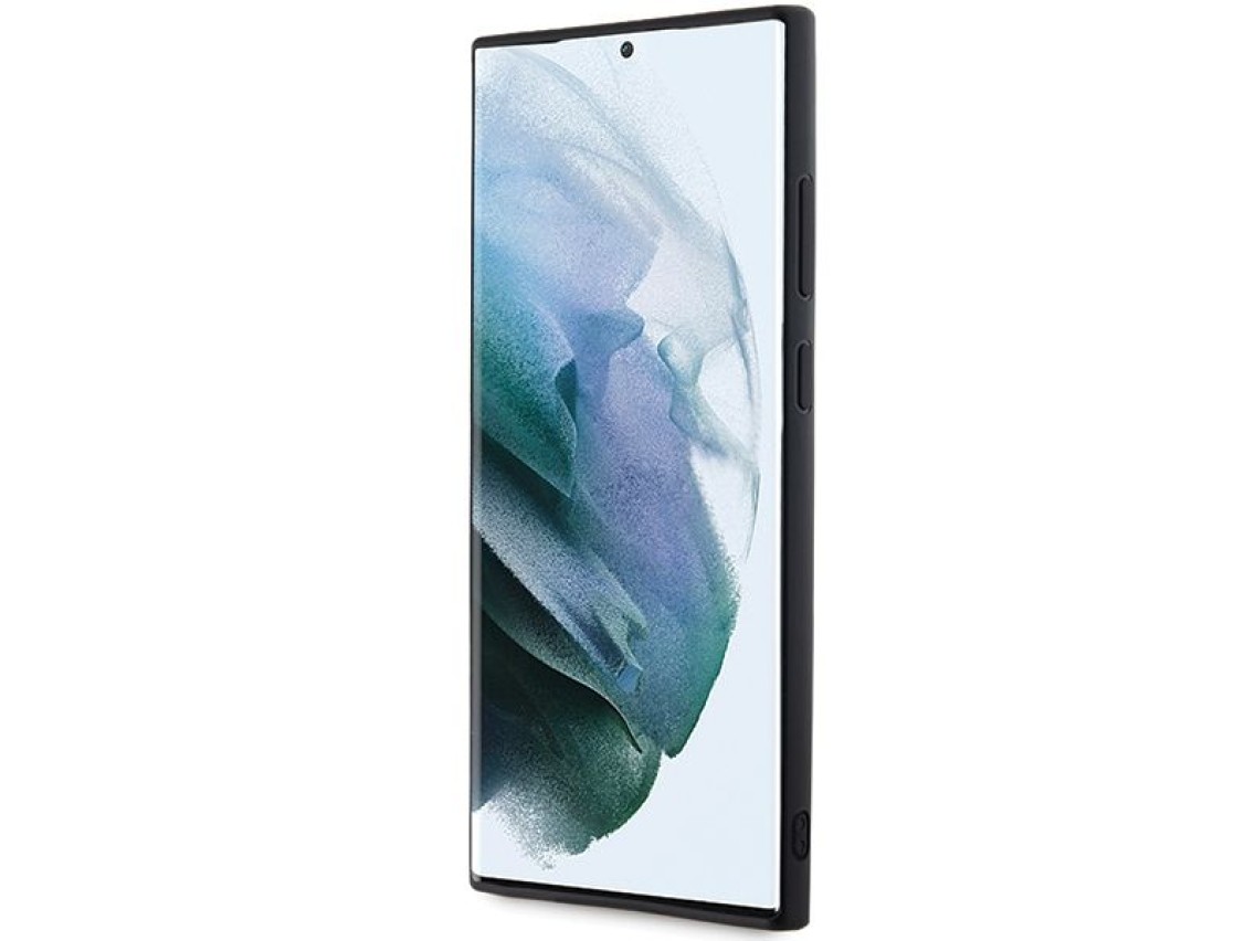 Capa com o logotipo Karl Lagerfeld em 3D com glitter para Samsung Galaxy S23 Ultra - preta