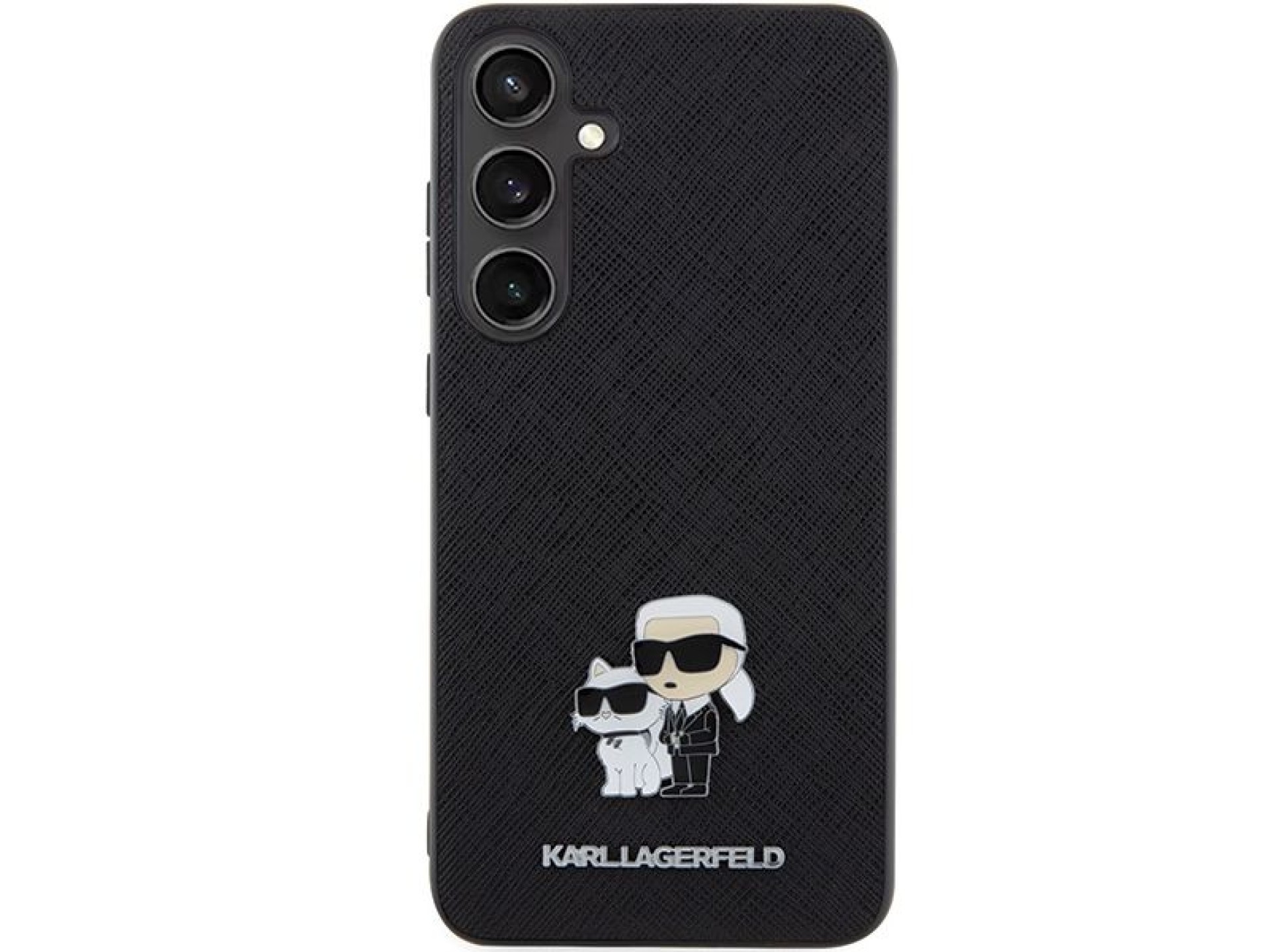 Karl Lagerfeld KLHCS24SPSAKCMPK S24 S921 hardcase black/black Saffiano Karl & Choupette Metal Pin