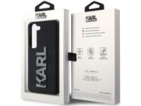 Capa com o logotipo Karl Lagerfeld em 3D com glitter para Samsung Galaxy S23 - preta Capa com o logotipo Karl Lagerfeld em 3D com glitter para Samsung Galaxy S23 - preta