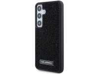 Capa com logotipo Karl Lagerfeld em metal cravejado de strass para Samsung Galaxy S24+ - preta
