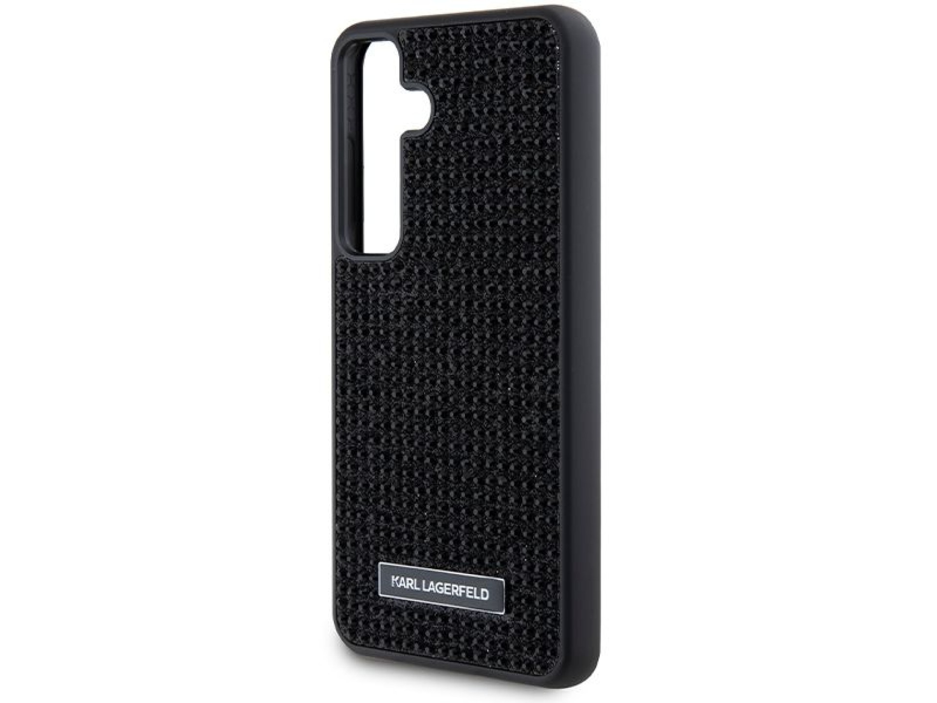Funda Karl Lagerfeld con logotipo metálico y diamantes de imitación para Samsung Galaxy S24 - negra