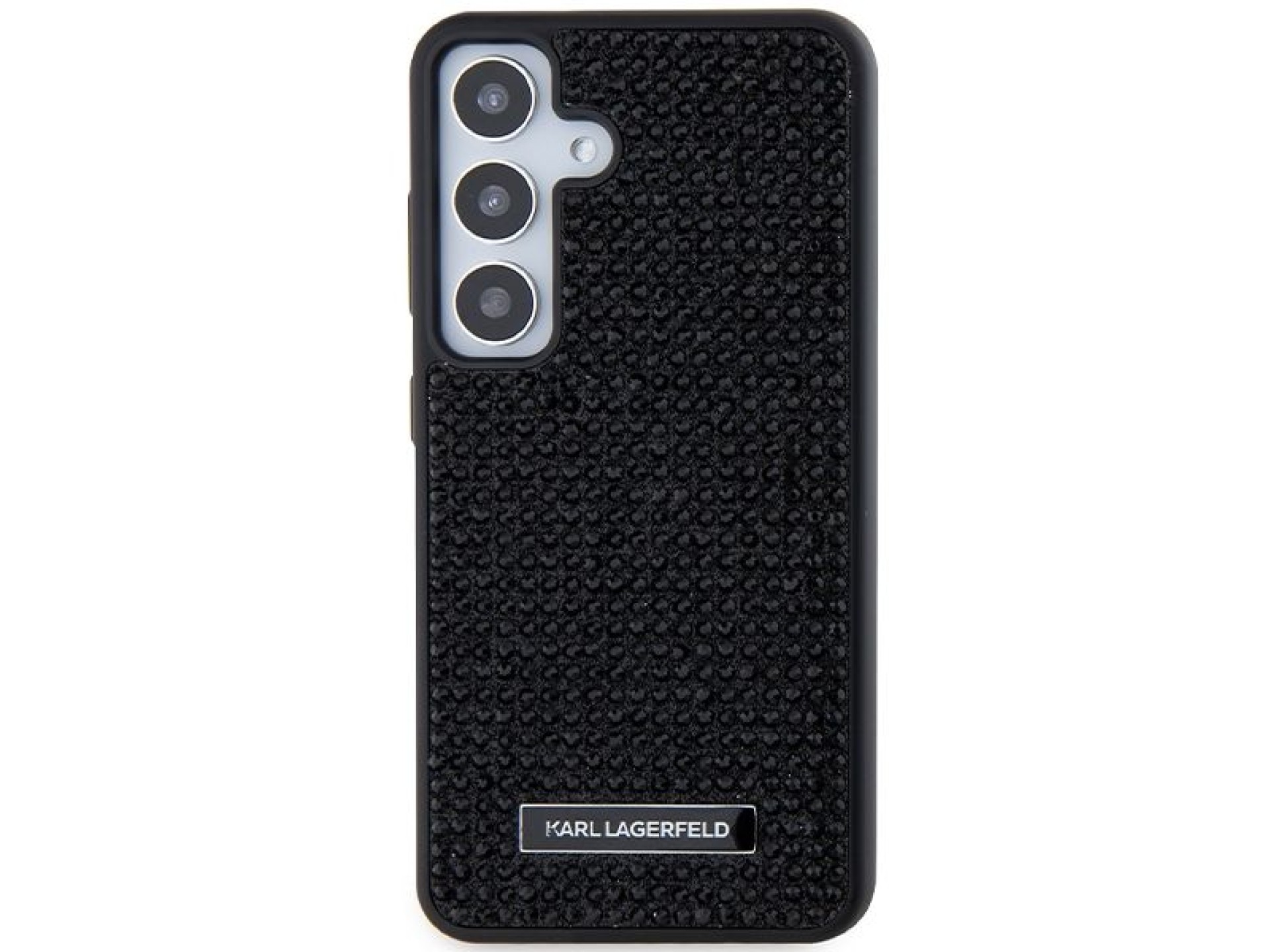 Funda Karl Lagerfeld con logotipo metálico y diamantes de imitación para Samsung Galaxy S24 - negra