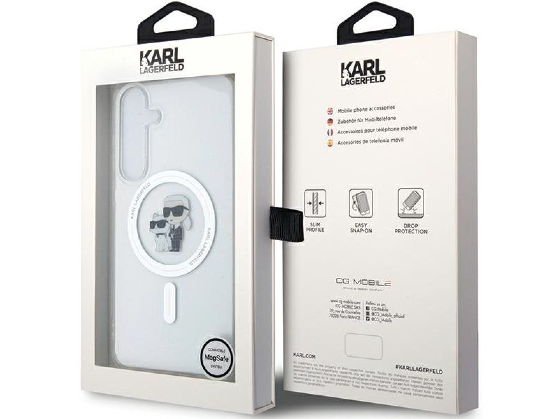 Funda Karl Lagerfeld IML Karl&Choupette MagSafe para Samsung Galaxy S24 - transparente