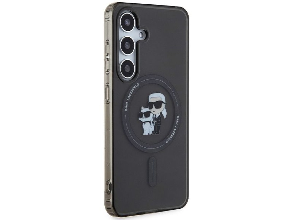 Capa Karl Lagerfeld IML Karl&Choupette MagSafe para Samsung Galaxy S24 - preta