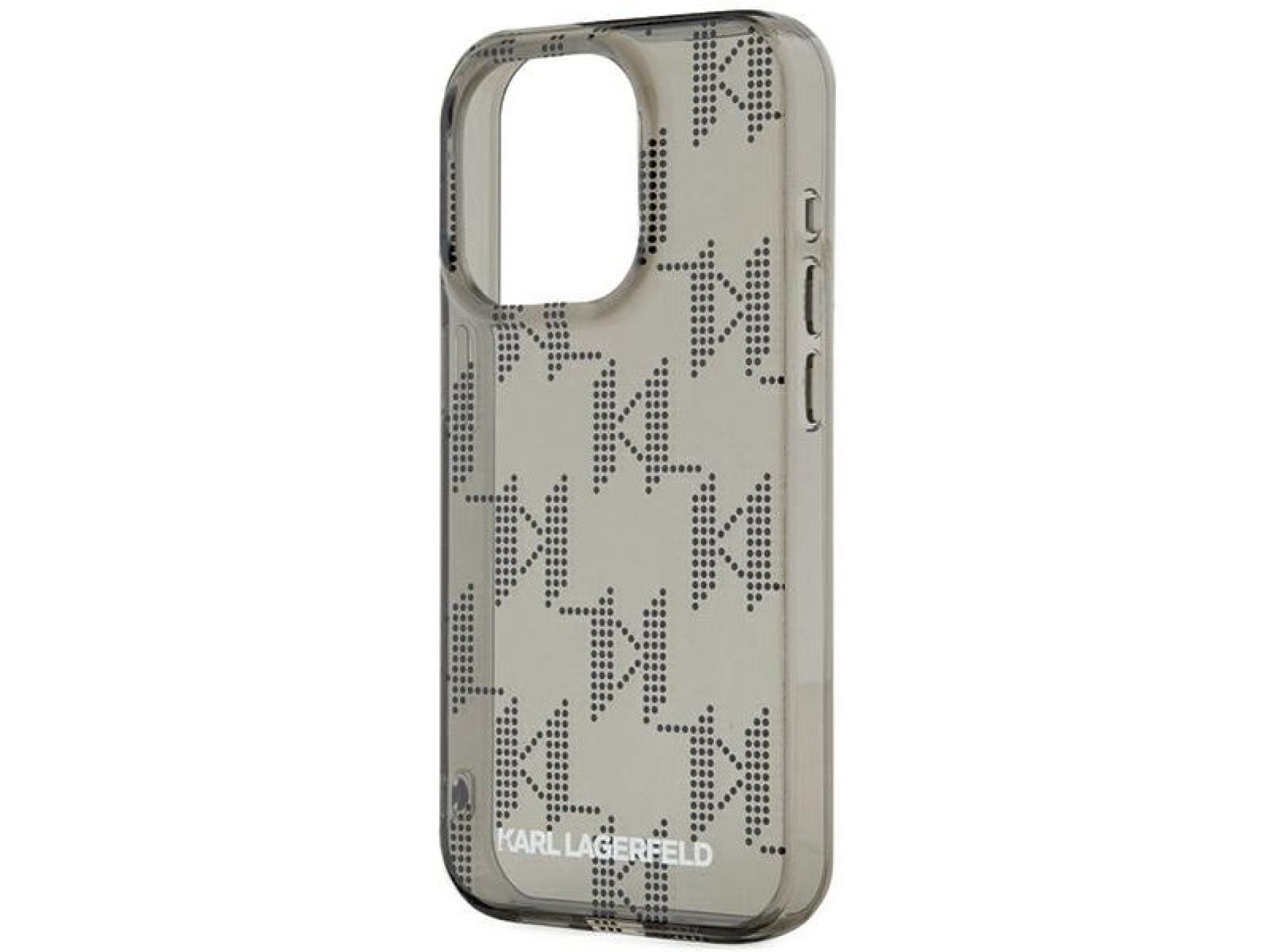 Capa Karl Lagerfeld IML Mono KL Pattern & Cord para iPhone 15 Pro - preta