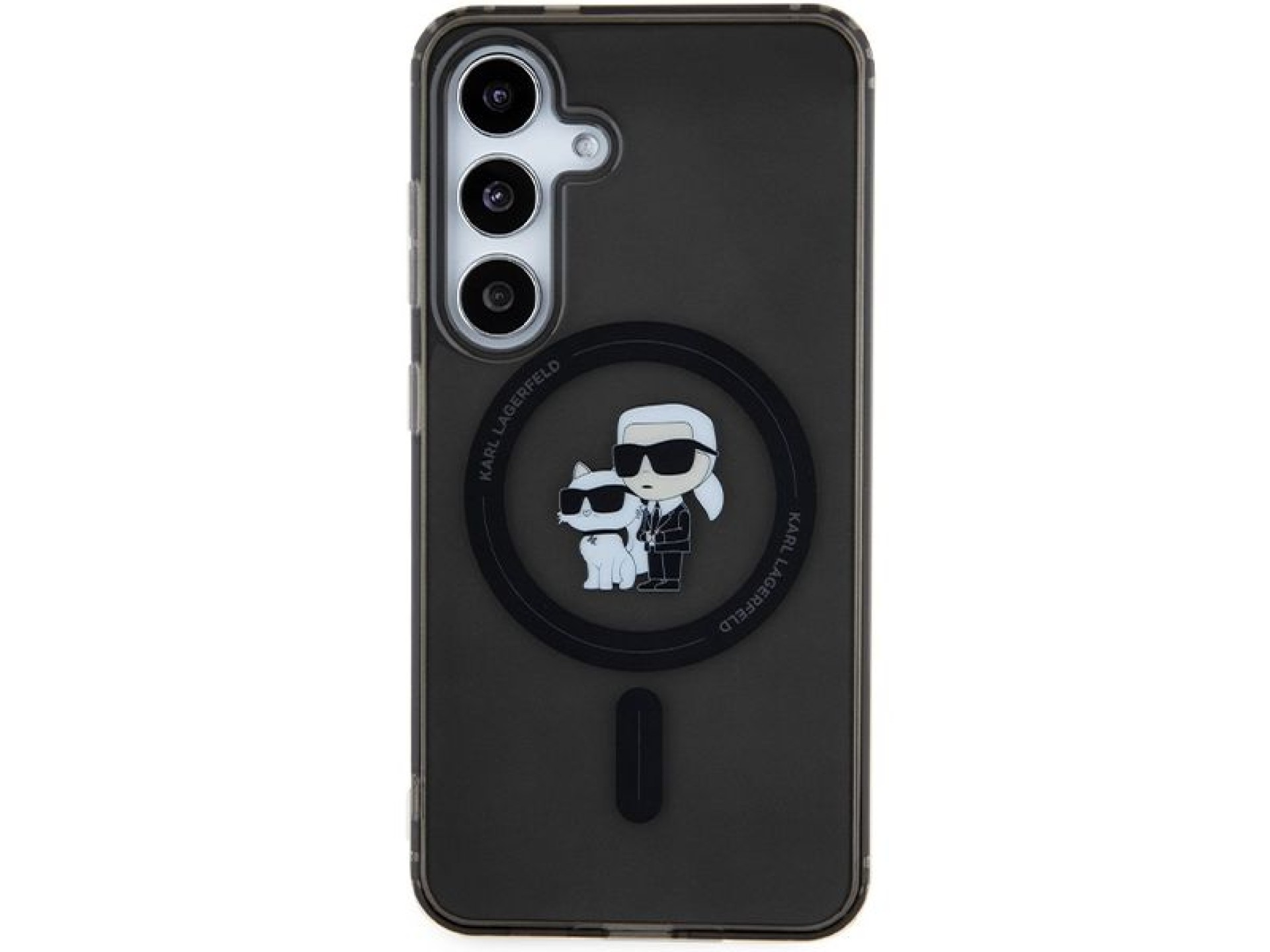 Capa Karl Lagerfeld IML Karl&Choupette MagSafe para Samsung Galaxy S24 - preta