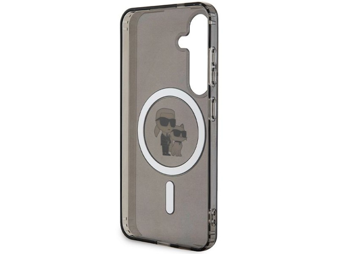 Capa Karl Lagerfeld IML Karl&Choupette MagSafe para Samsung Galaxy S24 - preta