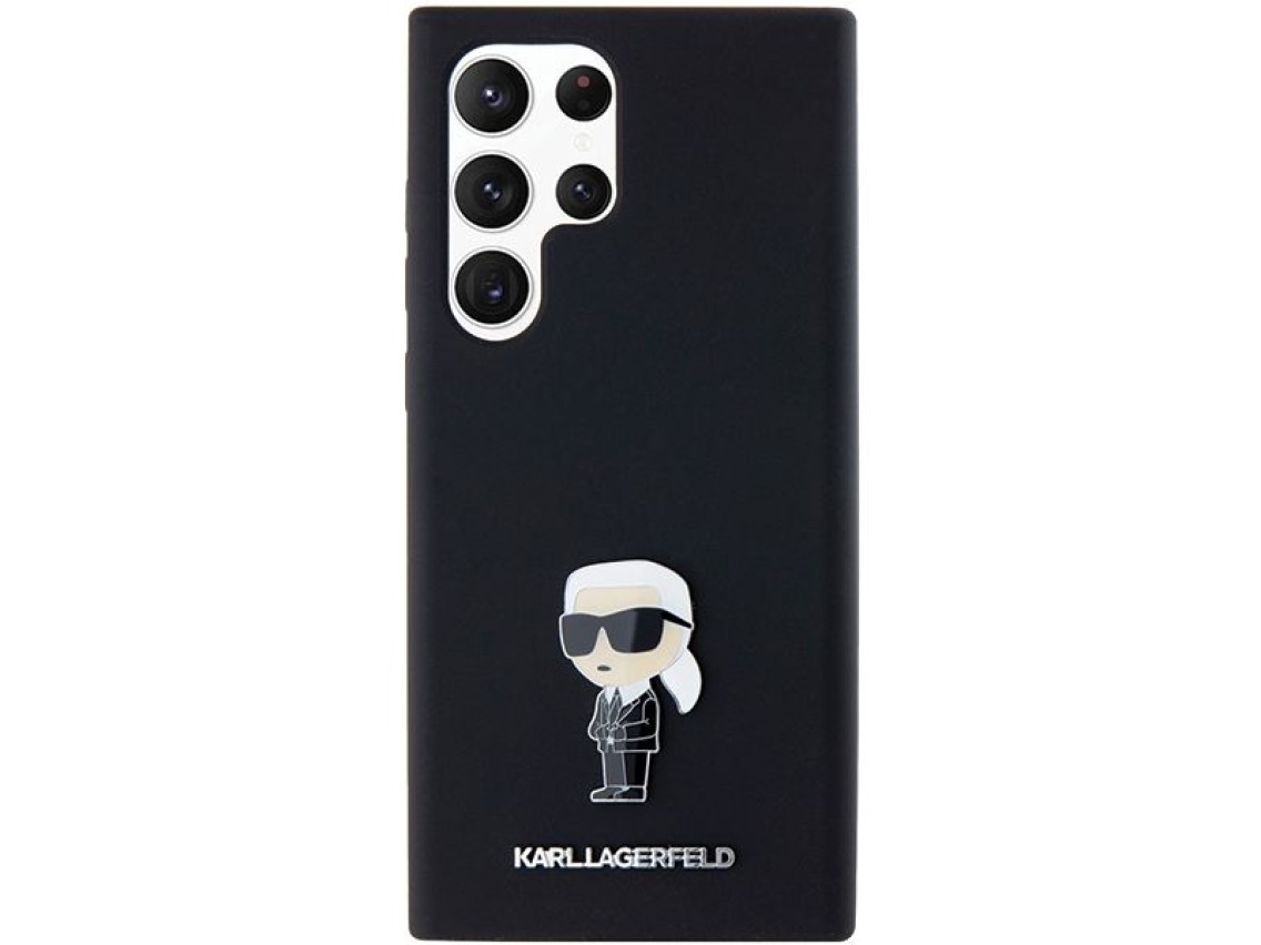 Karl Lagerfeld Silicone Ikonik Metal Pin case for Samsung Galaxy S23 Ultra - black