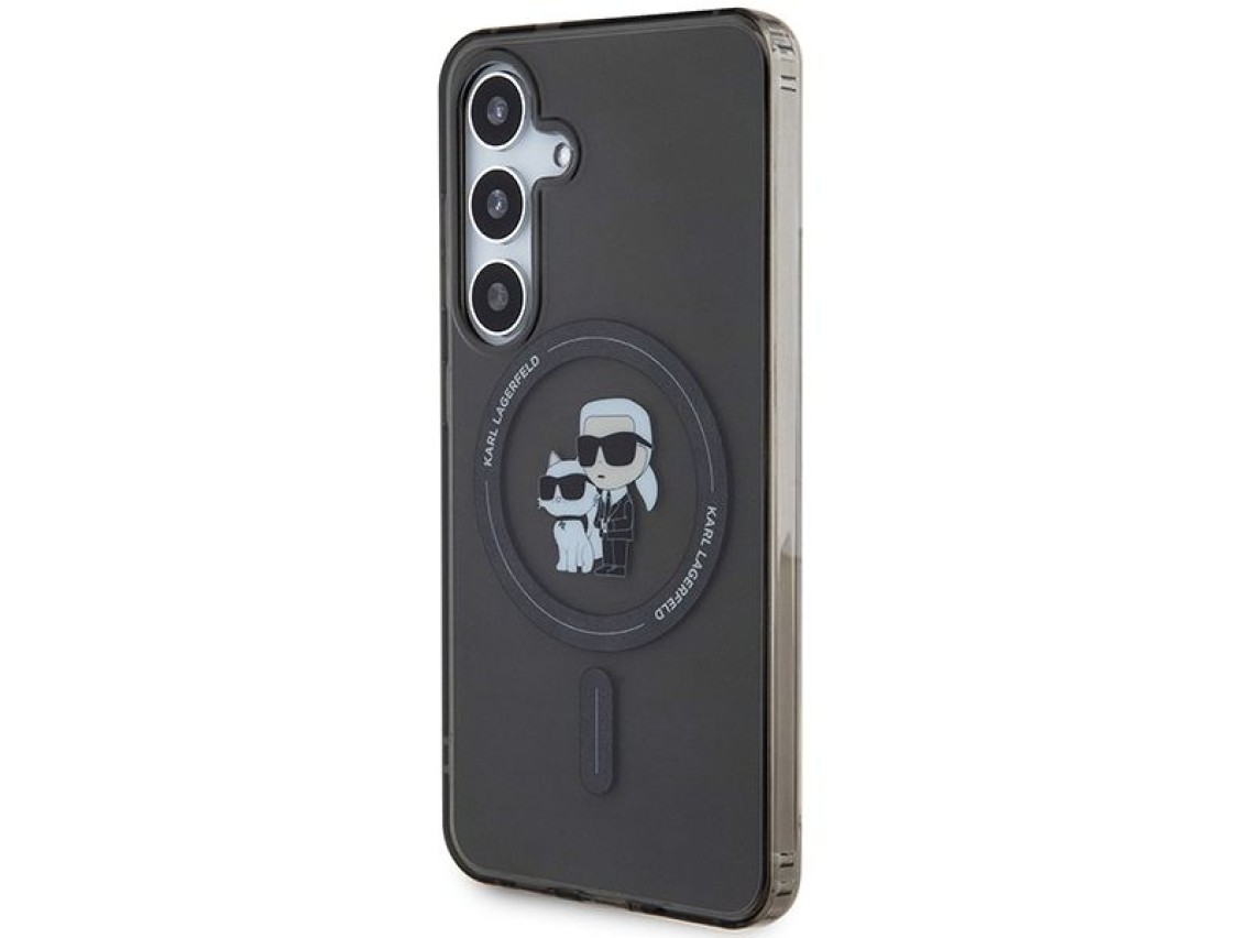Capa Karl Lagerfeld IML Karl&Choupette MagSafe para Samsung Galaxy S24 - preta