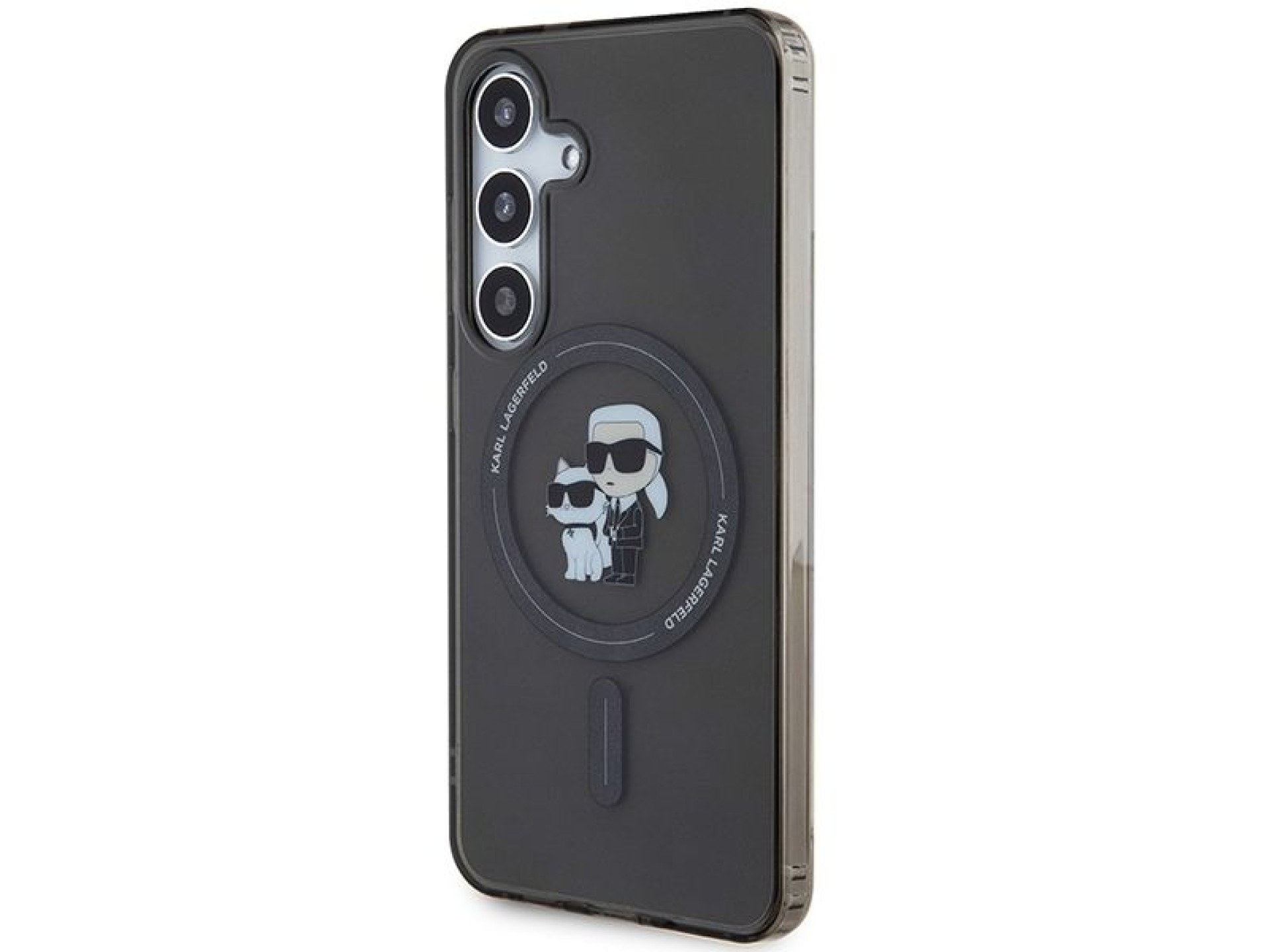 Capa Karl Lagerfeld IML Karl&Choupette MagSafe para Samsung Galaxy S24 - preta