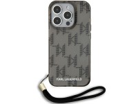 Capa Karl Lagerfeld IML Mono KL Pattern & Cord para iPhone 15 Pro - preta Capa Karl Lagerfeld IML Mono KL Pattern & Cord para iPhone 15 Pro - preta