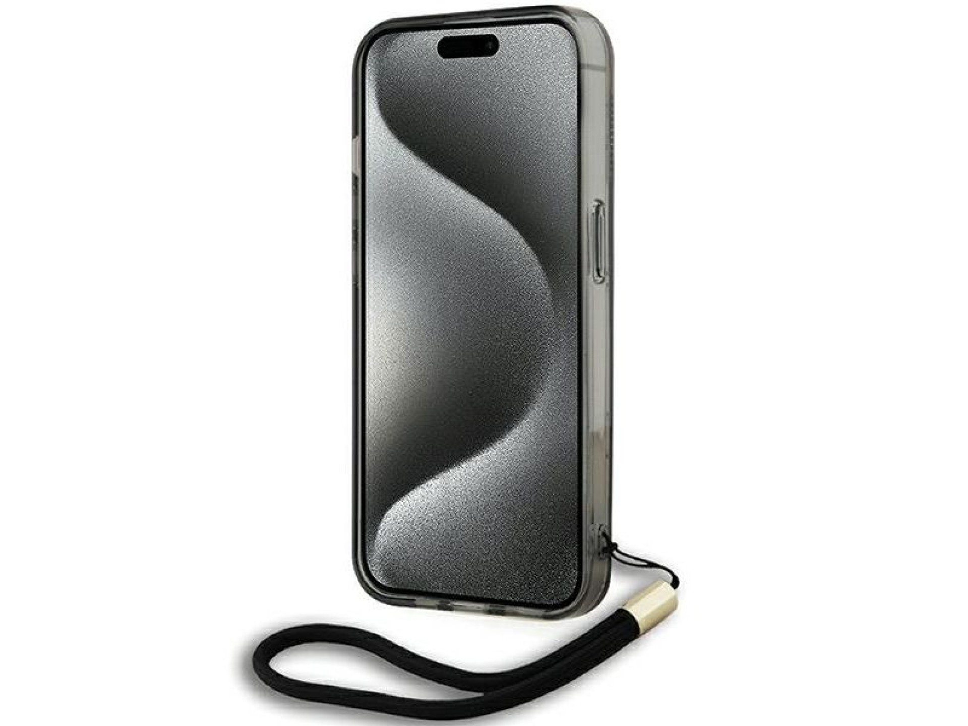Capa Karl Lagerfeld IML Mono KL Pattern & Cord para iPhone 15 Pro - preta