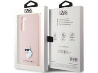 Funda de silicona Karl Lagerfeld Choupette con pin metálico para Samsung Galaxy S23+ - rosa Funda de silicona Karl Lagerfeld Choupette con pin metálico para Samsung Galaxy S23+ - rosa